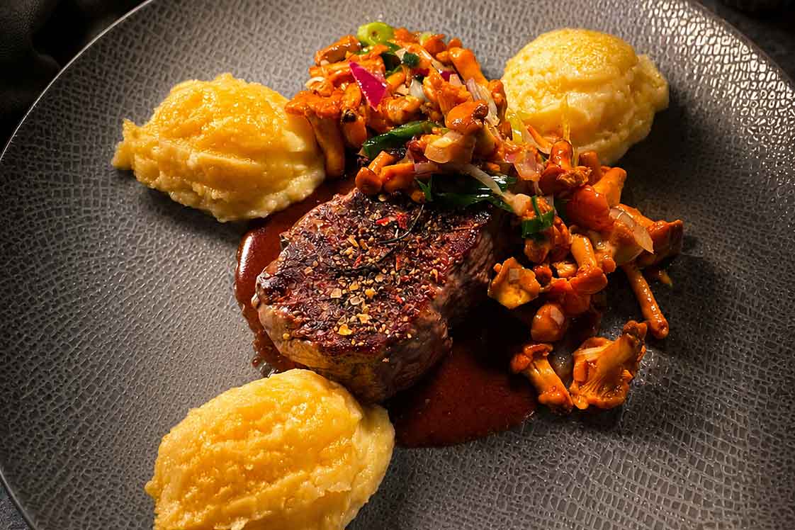 Pfifferlinge Kalbssteak